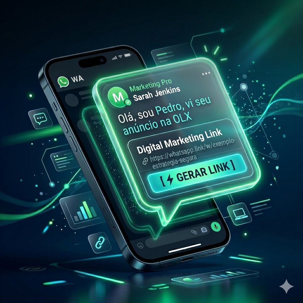 Interface de gerador de link para WhatsApp com campo de mensagem personalizada