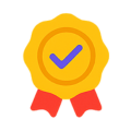 Ícone de medalha amarela com check azul simbolizando expertise comprovada e confiança nos serviços da Top Web Mkt
