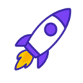 Ícone de foguete roxo simbolizando o Plano Essencial, ideal para iniciantes em campanhas Google Ads com a Top Web Mkt