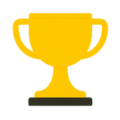 Ícone de troféu dourado representando o Plano Performance, mais vendido da Top Web Mkt para campanhas Google Ads avançadas